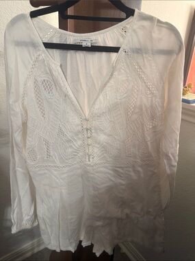 O'Neill Cream Embroidered V-Neck Romper -#008S